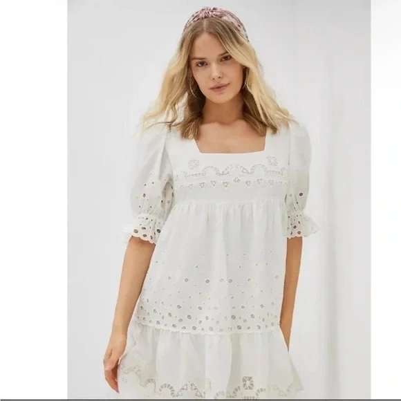 Anthropologie Audrina Forever that Girl White Eyelet Dress - Picture 3 of 9